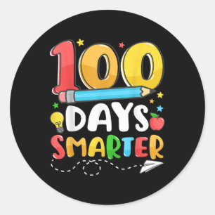 Adesivo 100 Dias Mais Inteligentes Feliz 100.º Dia De Prof