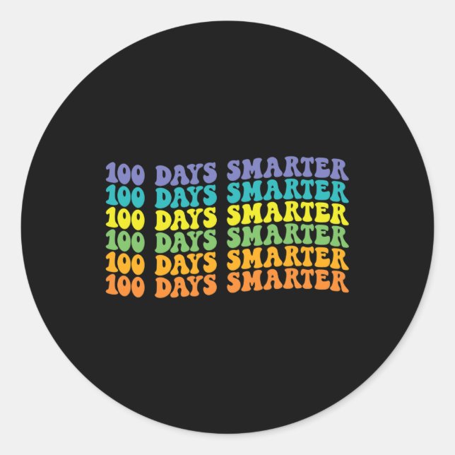 Adesivo 100 Dias Mais Inteligentes Para A Retrô Groovy Fel (Frente)