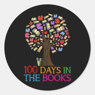 Adesivo 100 Dias Na Árvore De Livros 100º Dia De Chá Escol