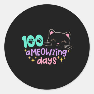 Adesivo 100 Dias Que Ameaçam Gato Gota 100º Dia Da Escola