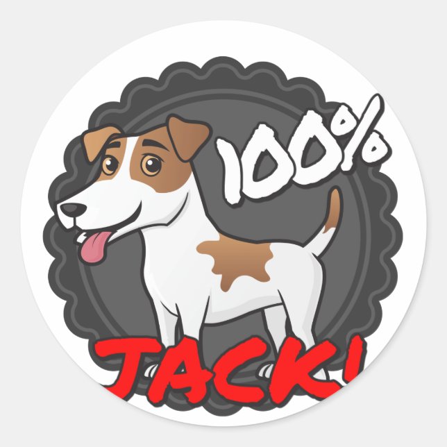 Adesivo 100% Jack Russell (Frente)