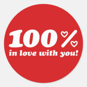 Adesivo 100% no amor com você