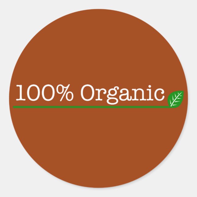Adesivo 100% Orgânico - texto branco (Frente)