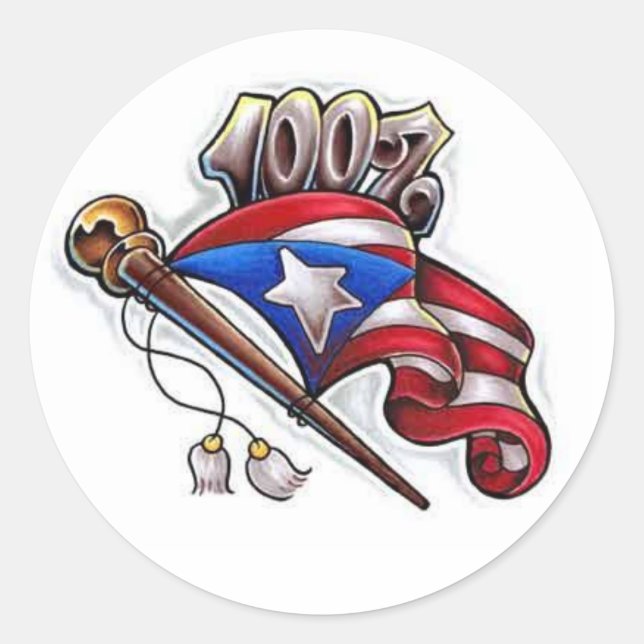 Adesivo 100% puertorican (Frente)