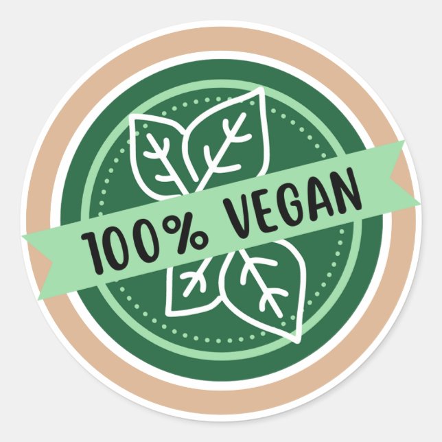 Adesivo 100% Vegan, Apenas Ingredientes De Vegan (Frente)