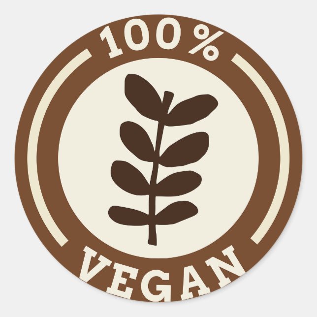 Adesivo 100% Vegan Ethical Kind Living Sustainable (Frente)