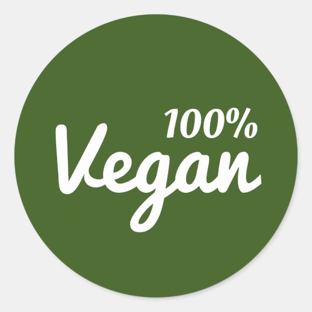 Adesivo 100% Vegan Green Stickers (Frente)