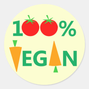 Adesivo 100% Vegan Witty Stickers Para Ativistas Vegetaria
