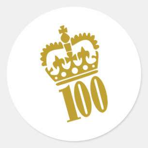 Adesivo 100th aniversário - número - cem