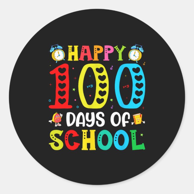 Adesivo 100th Day Of School Teachers Students 100 Days Of  (Frente)