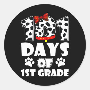 Adesivo 101 Dias na Escola 1rua Cão 100 Dias Mais Intelige