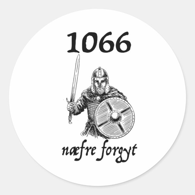 Adesivo 1066 Never Forget Naefre Forgyt Funny English Hist (Frente)