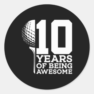 Adesivo 10 Anos De Ser Um Golfe Espantoso 10º Aniversário