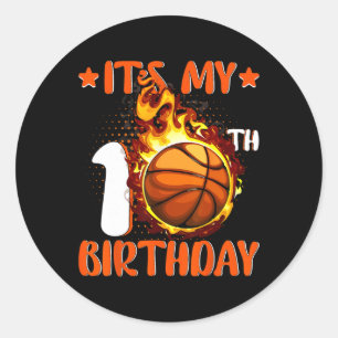 Adesivo 10 anos É o meu 10º Aniversário de Basquete