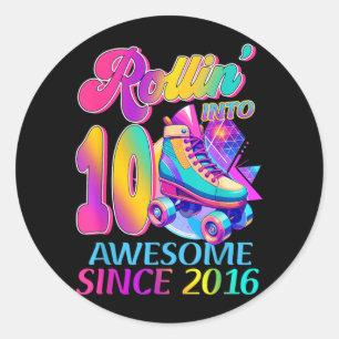 Adesivo 10 Anos Incrível Desde 2016 Tema de Hockey Anivers