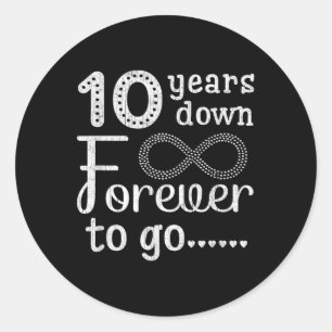 Adesivo 10 Anos Para Ir Mais Bonito 10º Casamento Anni