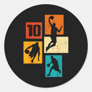 Adesivo 10 Basquetebol Jogador de Basquetebol de 10 anos L