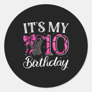 Adesivo 10 dez aniversário coquete basquete menina anivers