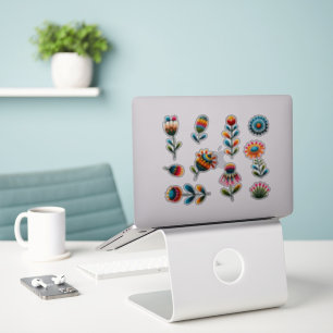 Adesivo 10 Folk Art Flowers Transparent Sticker