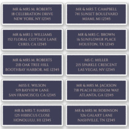 Adesivo 10 Nome de Convidado Individual Endereço Marinho M