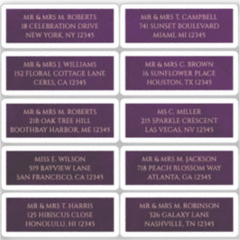 Adesivo 10 Nome de Convidado Individual Endereço Mystical 