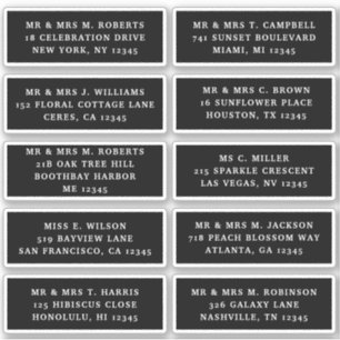 Adesivo 10 Nome de Convidado Individual Endereço Parte Ca