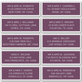 Adesivo 10 Nome de Convidado Individual Endereço Parte Cas