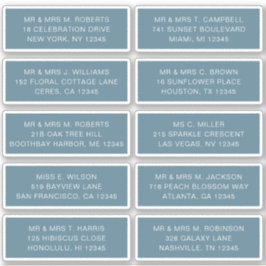 Adesivo 10 Nome de Convidado Individual Endereço Parte Cas