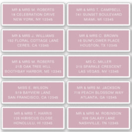 Adesivo 10 Nome de Convidado Individual Endereço Parte Cas