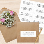 Adesivo 10 Nome de Convidado Individual Endereço Parte Cas<br><div class="desc">10 Autocolantes de Nome de Convidado Individuais Os adesivos de Script Preto de Casamento de Partido Nupcial contêm 10 adesivos com o nome de convidado e endereço individuais em cada adesivo em preto sobre um fundo claro. Também perfeito para Natal e Cartões de natal, convites de festas, cartas de agradecimento...</div>