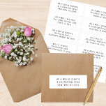 Adesivo 10 Nome de Convidado Individual Endereço Parte Cas<br><div class="desc">10 Autocolantes de Nome de Convidado Individuais Os adesivos de Script Preto de Casamento de Partido Nupcial contêm 10 adesivos com o nome de convidado e endereço individuais em cada adesivo em preto sobre um fundo claro. Também perfeito para Natal e Cartões de natal, convites de festas, cartas de agradecimento...</div>