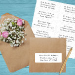 Adesivo 10 Nome de Convidado Individual Endereço Parte Cas<br><div class="desc">10 Autocolantes de Nome de Convidado Individuais Os adesivos de Script Preto de Casamento de Partido Nupcial contêm 10 adesivos com o nome de convidado e endereço individuais em cada adesivo em preto sobre um fundo claro. Também perfeito para Natal e Cartões de natal, convites de festas, cartas de agradecimento...</div>