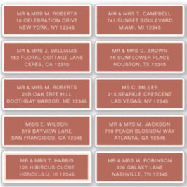 Adesivo 10 Nome de Convidado Individual Endereço Parte Cas