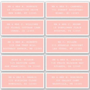 Adesivo 10 Nome de Convidado Individual Endereço Partido C