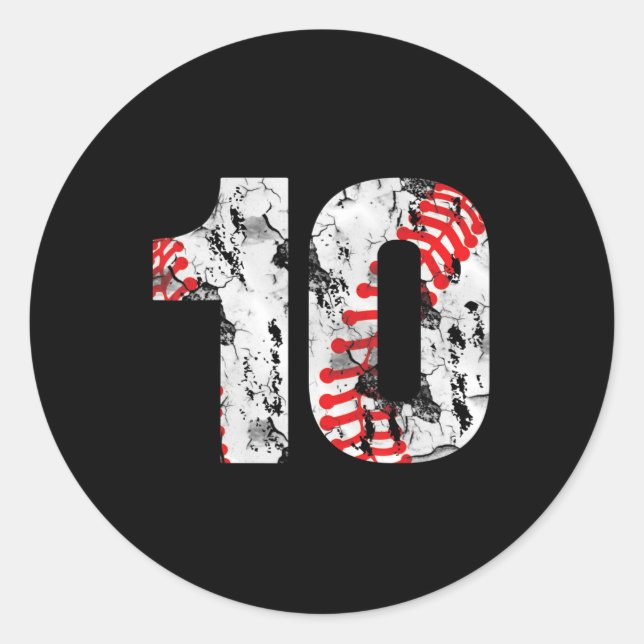 Adesivo 10 Years Old Gifts Number 10 Baseball 10th Birthda (Frente)