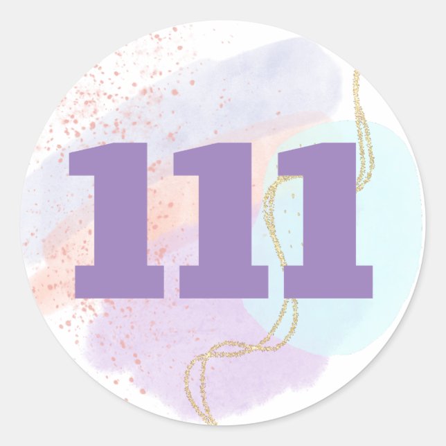 Adesivo 111 Alinhar e Manifestar Números de Anjos Altos Vi (Frente)