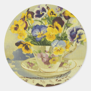 Adesivo 1187 Pansies no Teacup