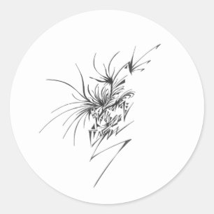 Adesivo 118 Preto Branco Arte de Tatuagem Tribal Abstrata