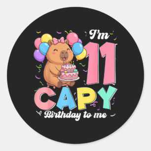 Adesivo 11 Anos Capivara Aniversário de 11º Aniversário