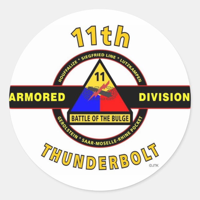 Adesivo 11 ARMORED DIVISION "THunderBOLT" (Frente)