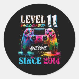 Adesivo 11 Birthday Boy Nível 11 Desbloqueado Incrível Des