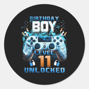 Adesivo 11 Birthday Boys Nível 11 Desbloqueados 11 Anos