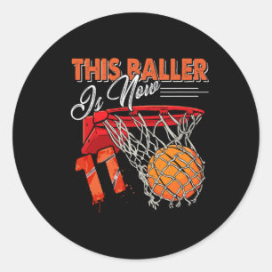 Adesivo 11 Birthday Bysketbyll Diversão 11 Anos Crianças G