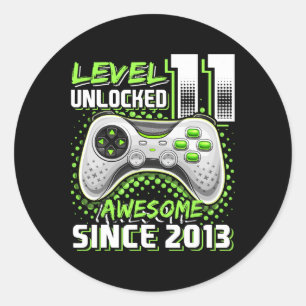 Adesivo 11 Birthday Gamer De 11 Anos Engraçado Garoto Ele