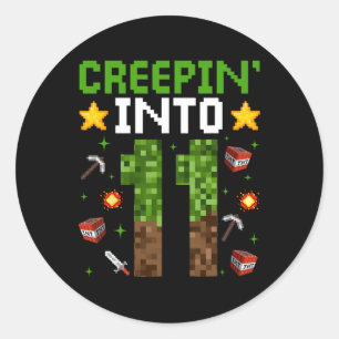 Adesivo 11 Birthday Gamer Pixel Creepin" Em 11 Vídeo G