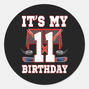 Adesivo 11 Birthday Ice Hockey Player 11 Anos