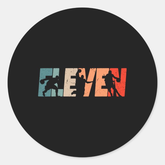 Adesivo 11 Birthday Retro Bysketbyll 11 Anos Old Boy Gi (Frente)