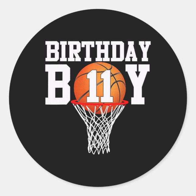 Adesivo 11 Birthday Sport Bysketbyll 11 Anos (Frente)