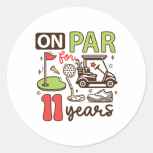 Adesivo 11 de Aniversário Engraçado Camisa De Golfe De 11 