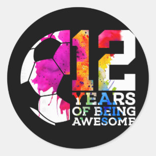 Adesivo 12 Anos Sendo Incrível Futebol 12º Aniversário 
